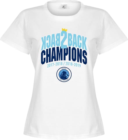 City Back to Back Champions T-Shirt - Wit - Dames - L