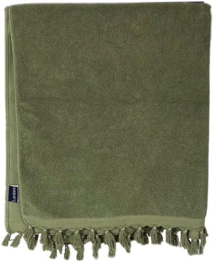 Lantara Hamamdoek met Badstof - Khaki groen - 90x190cm -
