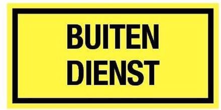 Buiten dienst bord, kunststof 200 x 100 mm