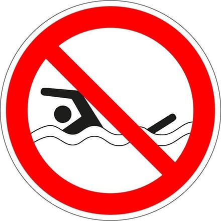 Verboden te zwemmen sticker - ISO 7010 - P049 300 mm