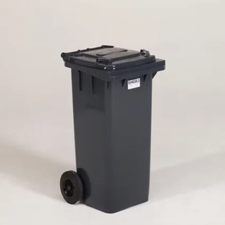 Engels Donkergrijze Afvalcontainer – 120 Liter, Hdpe Kunststof