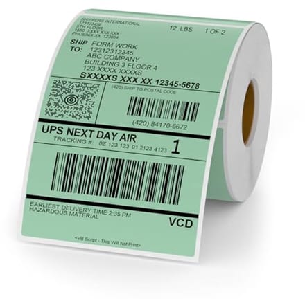 Thermo-etiketten 150 x 100 mm - Zelfklevend, Waterdicht, Geperforeerd - 250 Stuks Verzendlabels