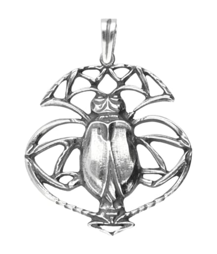 Zilveren Kever Art Nouveau Jugendstil groot hanger