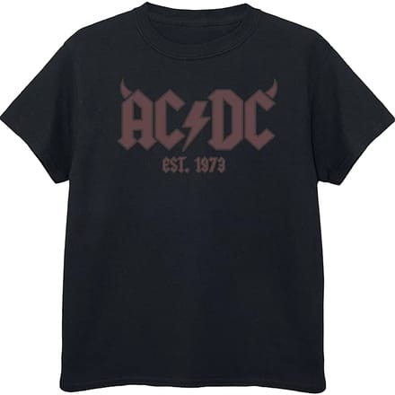 AC/DC Jongens Hoorn Logo T-Shirt (Zwart)
