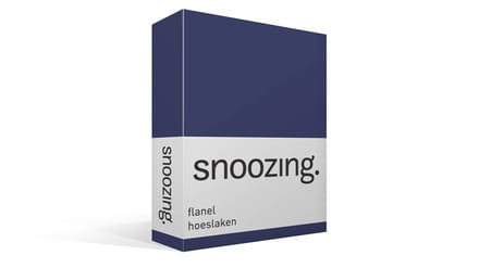 Snoozing - Flanel - Hoeslaken - Eenpersoons - 70x200 cm -  Navy