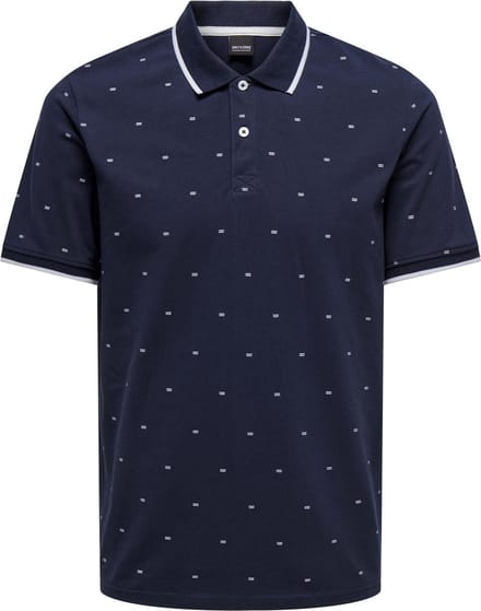 ONLY & SONS ONSMYRON LIFE REG SS DITSY POLO CS Heren Poloshirt - Maat S