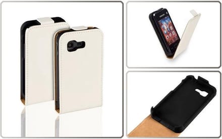 HC Leder Flip Telefoonhoesje - Samsung Star 3 Wit Creme