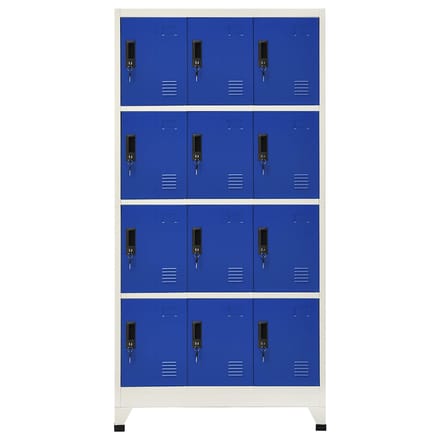 vidaXL - Lockerkast - 90x45x180 - cm - staal - grijs - en - blauw
