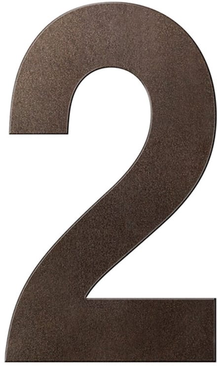 Huisnummer - Dark Brons Kleur - RVS - GPF - Dark blend 2 L, 200 mm