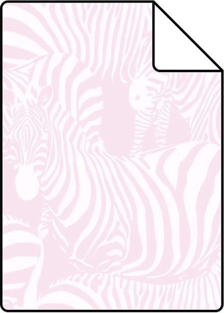 Proefstaal Origin Wallcoverings behang zebra's licht roze - 26,5 x 21 cm - 346835-S
