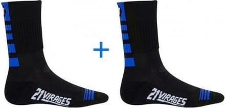21Virages - Fietssokken - Dames - 40-41 - 2 paar - Blauw/Zwart