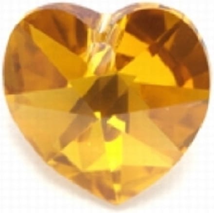 Swarovski Elements, hart 18x18mm, topaz AB met zilverfoil rug (6202), per stuk