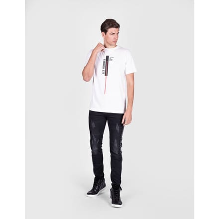 Les Hommes T-shirt Vertical Line Mannen Wit