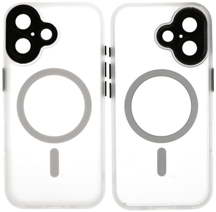 MagSafe Hoesje Geschikt voor iPhone 17 - Mat-Transparent met Camera Beschermer Case - Wit