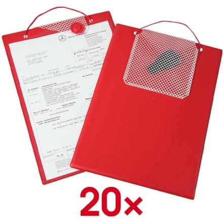 EICHNER Magnetische besteltas, voor DIN A4 documenten, sleutelvak, magneetsluiting, scheurbescherming, rood, 10 stuks
