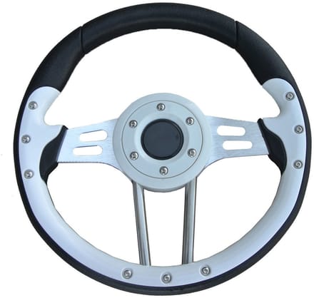 HIBO Sport Stuurwiel Boot Zwart/Wit Chroom
