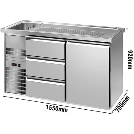 GGM Gastro Biertheke Premium PLUS - 1550x700mm - 1 Tür & 3 Schubladen
