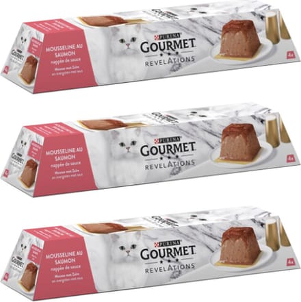 3x Gourmet Revelations - Mousse Zalm - Kattenvoer - 4x57g