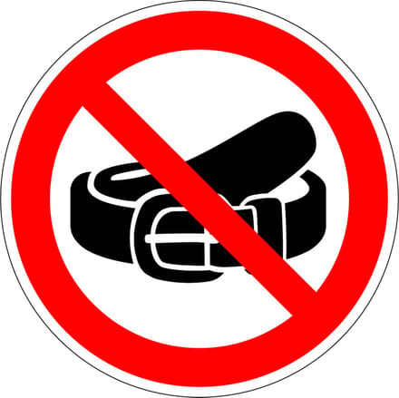 Verboden riem te dragen sticker 200 mm