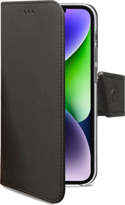 Celly Wally Bookcase Hoesje - Geschikt voor Apple iPhone 14 Plus - Kunstleer - Pasjeshouder - Zwart