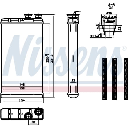 Warmtewisselaar, interieur verwarming NISSENS 727210
