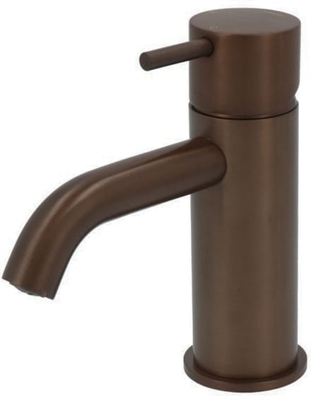 Hotbath Cobber - Wastafelmengkraan - zonder Waste - Laag - Bruin - Opbouw - Messing - V01
