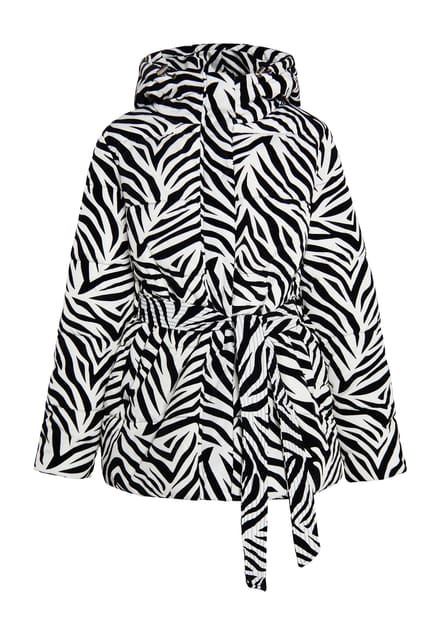Faina Gewatteerd jack met zebraprint Dames Witte zebra