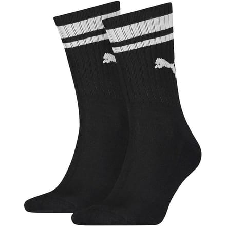 Puma Unisex Adult Heritage Stripe Crew Socks (pak van 2) (Zwart/Wit)