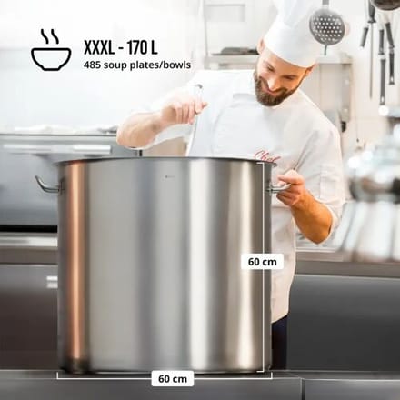 Kookpan inductie - 170 l - Ø 60 cm - Royal Catering RC-SSIP170