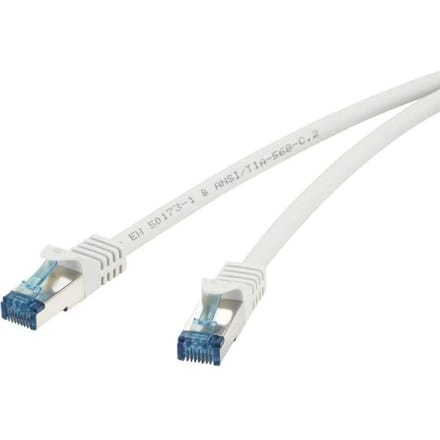 Renkforce RF-4145292 RJ45 Netwerkkabel, patchkabel CAT 6A S/FTP 10.00 m Grijs Snagless, Vlambestendig 1 stuk(s)