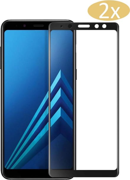 Screenprotector geschikt voor Samsung A8 2018 - Full Screen Protector Glas - 2 Stuks