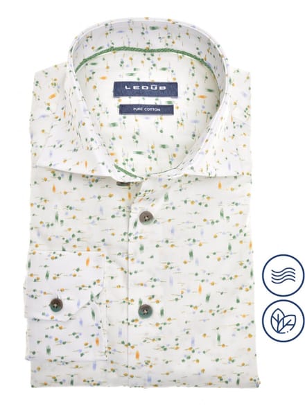 Ledûb Modern fit Wit met groen