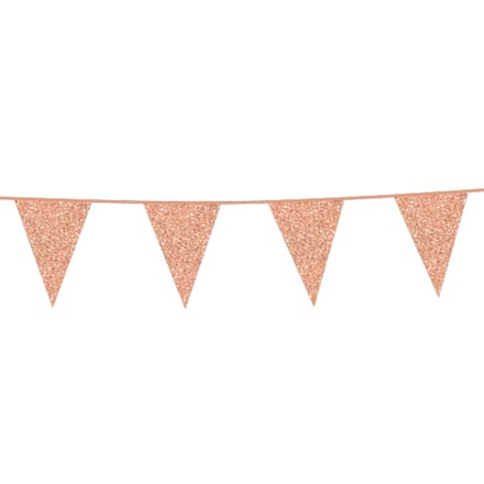 Glitter vlaggenlijn rosé goudkleurig 6 meter.