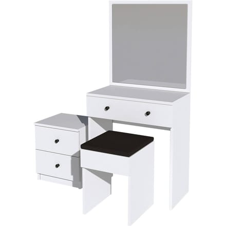 Asir - Make-uptafel - Wit - 100% met melamine gecoat spaanplaat - 65 x 139 x 35 cm