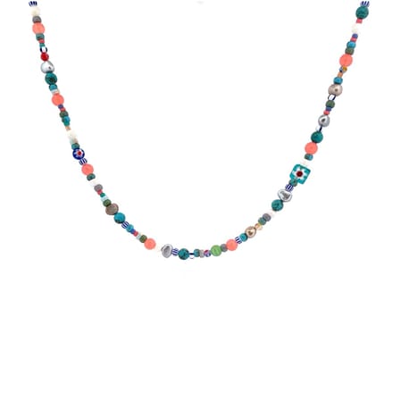 IbizaMen - heren - ketting - edelsteen - color - oranje - 4-6mm - 50cm