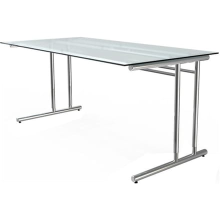 Bureautafel Toledo, in hoogte verstelbaar, C-poot, glazen blad, B 1600 x D 800 mm