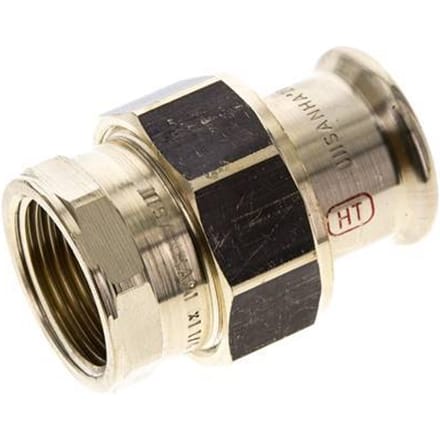 Perskoppeling wartelmoer - 28mm & Rp 1'' Persmof - Koperlegering Vlakke Afdichting