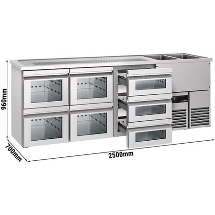 GGM Gastro Bierkoeling PREMIUM - 2500x700mm - 7 laden zilver