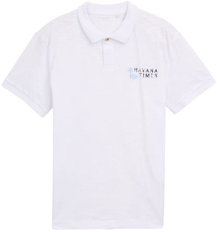 Tom Tailor - Katoenen polo met print - Maat S - White