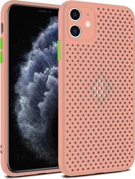 Smartphonica iPhone 11 siliconen hoesje met gaatjes - Zalm geschikt voor iPhone 11