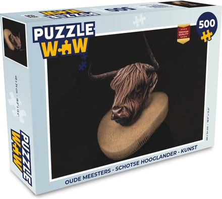 Puzzel Oude meesters - Schotse hooglander - Kunst - Legpuzzel - Puzzel 500 stukjes