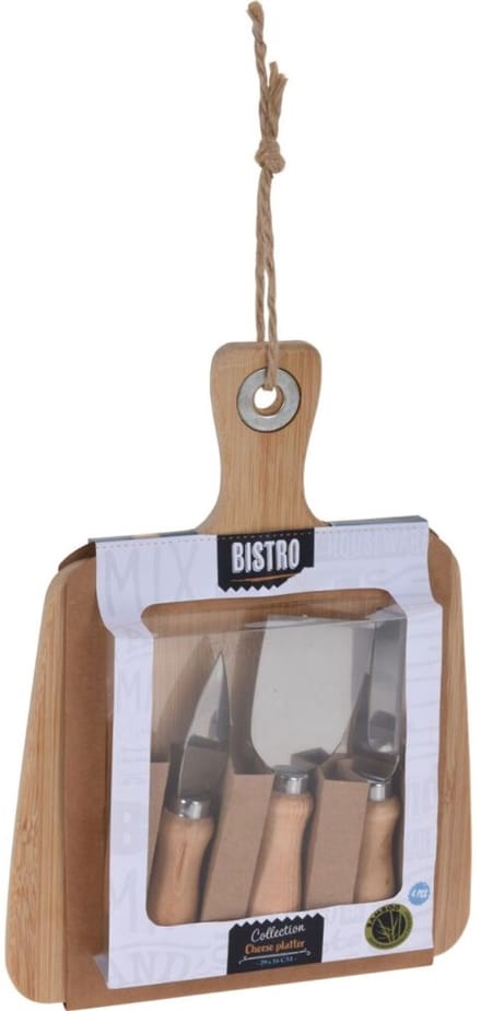Excellent Houseware Bistro Bamboe Kaasplank Set 4-delig