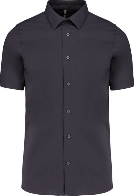 Heren stretch overhemd korte mouwen merk Kariban maat M Zinc