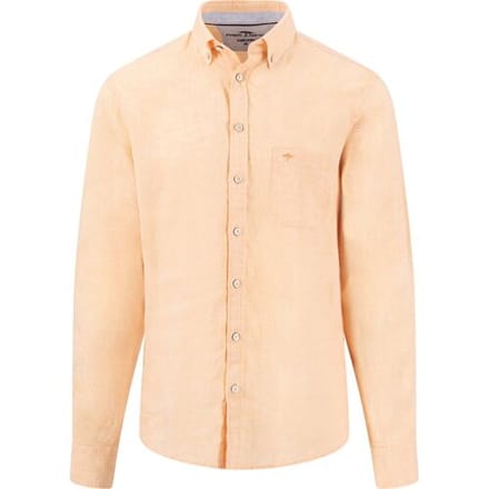 Fynch-Hatton Overhemd Premium Solid Linnen Button-Down Tangerine / male
