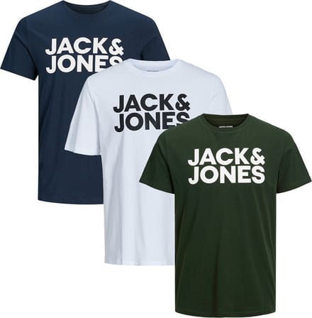 Jack & Jones Heren t-shirt 3 pack Corp