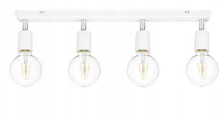Verstelbare Plafondlamp Loft 4x E27 - Wit Metaal