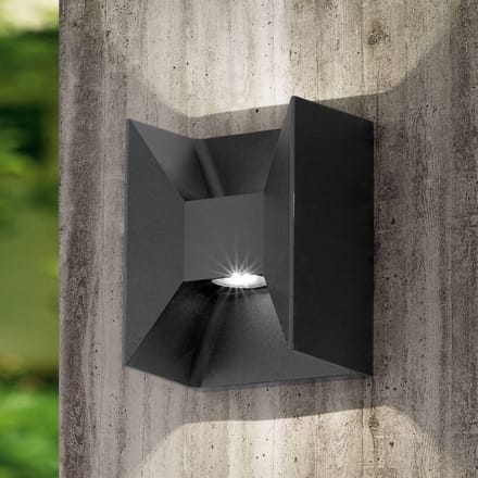 EGLO LED buiten wandlamp Morino, zwart, hoogte 18 cm, metaal