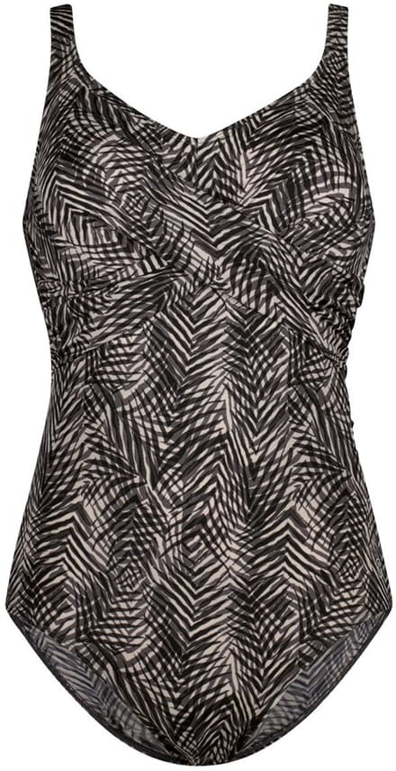 Ten Cate badpak soft cup twisted summer leaves grey voor Dames | Maat 44