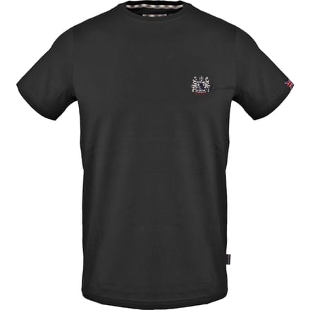 Aquascutum klein Aldis borstlogo zwart T-shirt