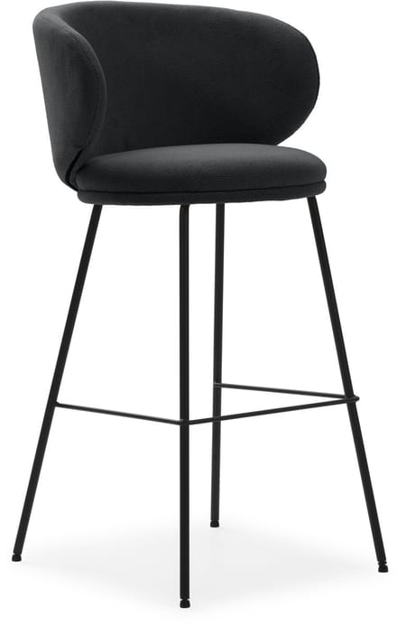 Havel - Set van 2 barkrukken van stof en metaal, H65cm